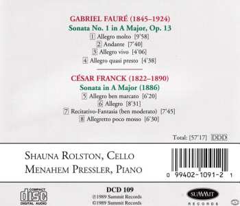 CD Shauna Rolston: Cello Sonatas: Faure, Franck