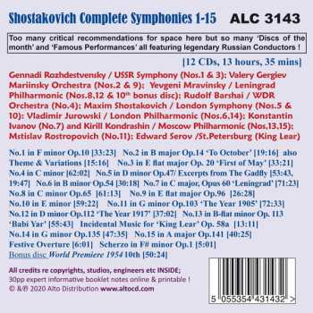 12CD/Dobozkészlet Dmitri Shostakovich: Complete 15 Symphonies By Great Russian Conductors