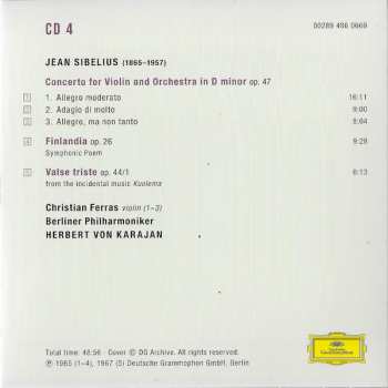 5CD/Dobozkészlet/Blu-ray Herbert von Karajan: Karajan Sibelius: Complete Recordings On Deutsche Grammophon