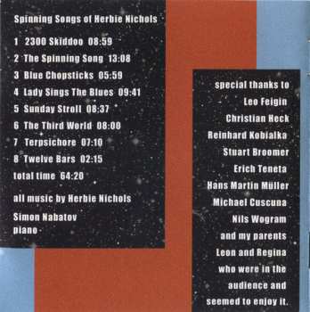 CD Simon Nabatov: Spinning Songs Of Herbie Nichols