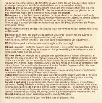 CD Simon Nabatov Trio: Picking Order