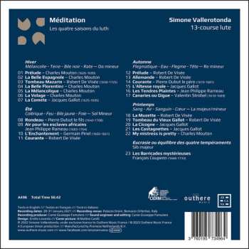 CD Simone Vallerotonda: Méditation - Les Quatre Saisons Du Luth