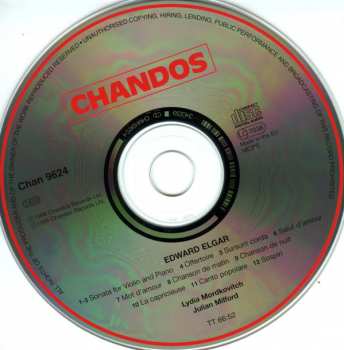 CD Sir Edward Elgar: Sospiri Music For Violin And Piano