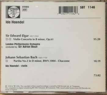 CD Sir Adrian Boult: Ida Haendel Plays Elgar’s Violin Concerto & Bach’s Chaconne