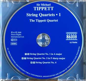 CD Tippett Quartet: String Quartets • 1 (Quartets Nos. 1, 2 And 4)