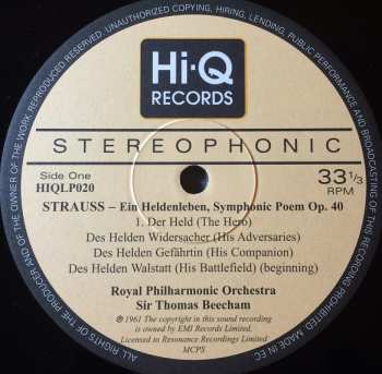 LP Sir Thomas Beecham: Ein Heldenleben (A Hero's Life)