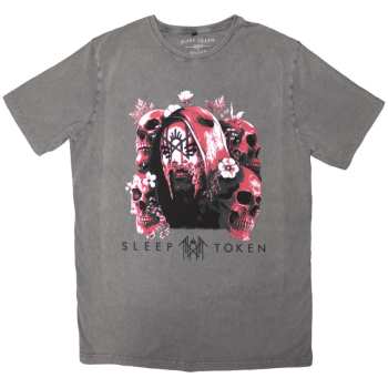 Merch Sleep Token: Stone Wash Póló Skulls & Flowers