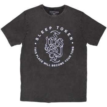 Merch Sleep Token: Stone Wash Póló Tomb Text Ring
