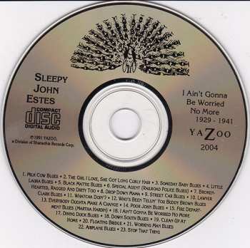 CD Sleepy John Estes: I Ain't Gonna Be Worried No More 1929 - 1941