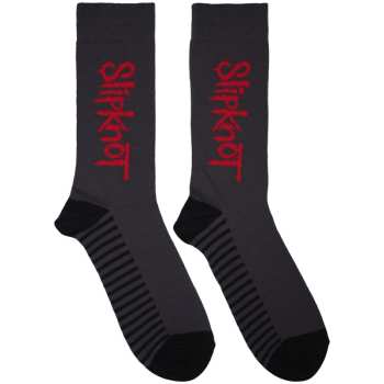 Merch Slipknot: Slipknot Unisex Ankle Socks: Logo Vertical (grey) (uk Size 6 - 11) UK Size 6 - 11