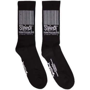 Merch Slipknot: Slipknot Unisex Terry Socks: Barcode & Tribal S (black) (uk Size 4 - 7) 36 - 42