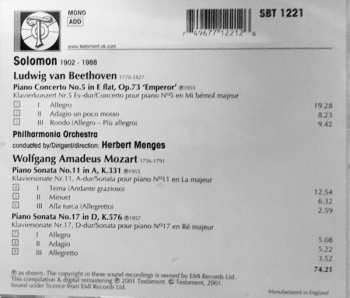 CD Solomon: Solomon - Beethoven: Piano Concerto No. 5, Mozart: Sonatas Nos.11&17