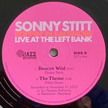 2LP Sonny Stitt: Boppin' In Baltimore: Live At The Left Bank LTD | NUM