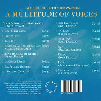 CD Christopher Watson: A Multitude of Voices  (WWI Centenary In Choral Song)