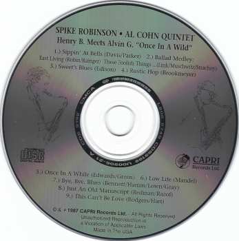 CD Spike Robinson: Henry B. Meets Alvin G.  'Once In A Wild'