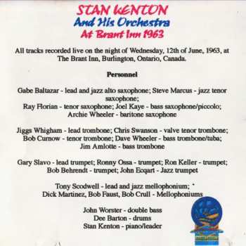 CD Stan Kenton: At Brant Inn 1963