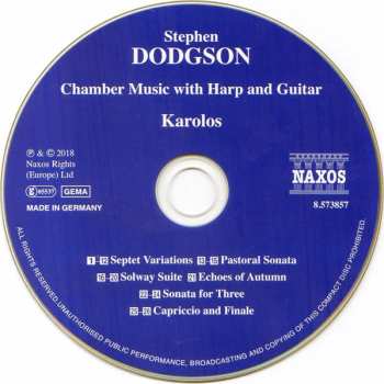 CD Stephen Dodgson: Chamber Music With Harp And Guitar
