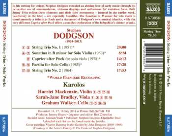 CD Stephen Dodgson: String Trios. Works For Solo Violin, Solo Viola And Solo Cello
