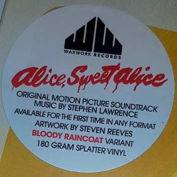 LP Stephen J. Lawrence: Alice, Sweet Alice (Original Motion Picture Soundtrack) CLR