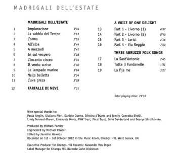CD Stephen McNeff: Madrigali Dell'estate (Music For Voice By Stephen McNeff Sung By Clare McCaldin)