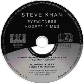 2CD Steve Khan: Eyewitness / Modern Times / Casa Loco