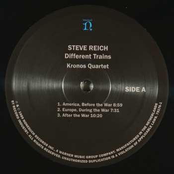 LP Kronos Quartet: Different Trains / Electric Counterpoint