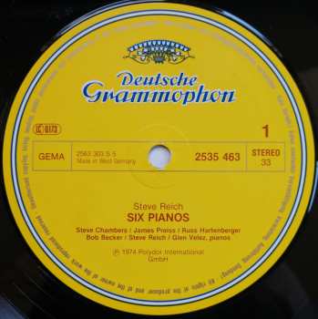 LP Steve Reich: Six Pianos / Music For Mallet Instruments, Voices And Organ
