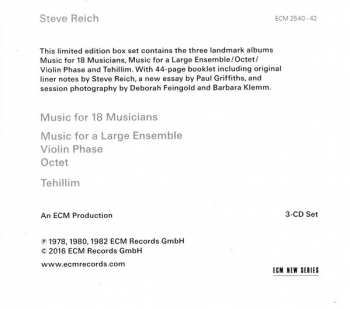 3CD/Dobozkészlet Steve Reich: The ECM Recordings LTD
