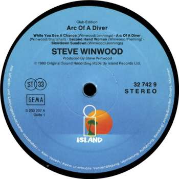 LP Steve Winwood: Arc Of A Diver