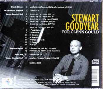 CD Stewart Goodyear: For Glenn Gould