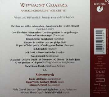 CD Stimmwerck: Weynacht Gesaenge (Wohlklingend Und Kunstvoll Gesetzt) (Advent Und Weihnacht In Renaissance Und Frühbarock)
