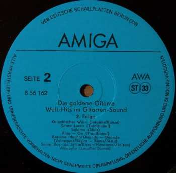 LP AMIGA Studio Orchester: Die Goldene Gitarre 2. Folge (Welt-Hits Im Gitarren-Sound)