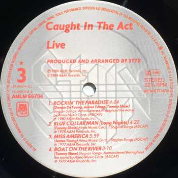 2LP Styx: Caught In The Act Live