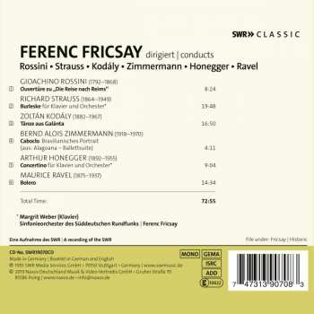 CD Ferenc Fricsay: Ference Fricsay Conducts Rossini, Strauss, Kodály, Zimmermann, Honegger, Ravel