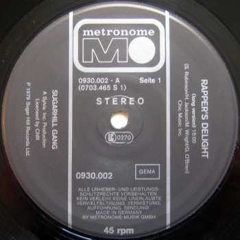 LP Sugarhill Gang: Rapper's Delight