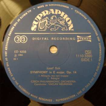 LP The Czech Philharmonic Orchestra: Symphony In E Major