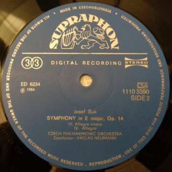 LP The Czech Philharmonic Orchestra: Symphony In E Major