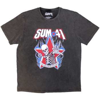Merch Sum 41: Stone Wash Póló All Killer No Filler Skeleton