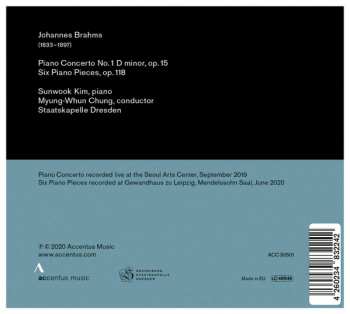 CD Johannes Brahms: Piano Concerto No. 1; Six Piano Pieces