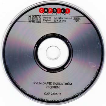 2CD Sven-David Sandström: Requiem: De Ur Alla Minnen Fallna