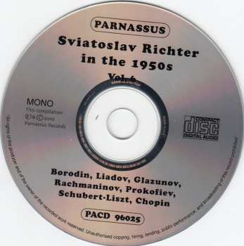 CD Sergei Prokofiev: Sviatoslav Richter In The 1950s