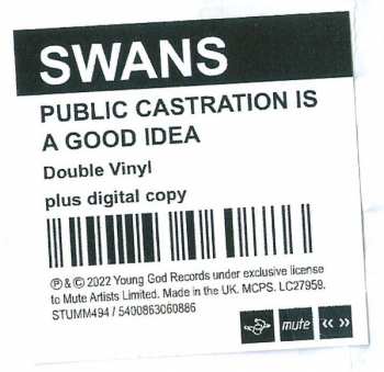 2LP Swans: Public Castration Is A Good Idea
