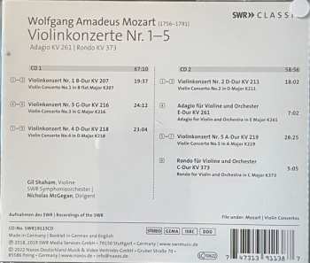2CD Wolfgang Amadeus Mozart: Violinkonzerte Nr. 1-5 / Adagio KV 261 / Rondo KV 373