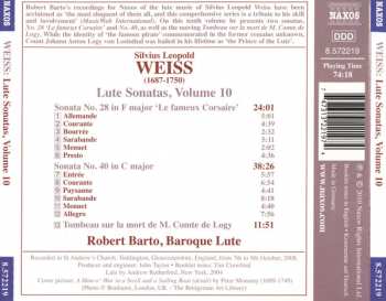 CD Sylvius Leopold Weiss: Lute Sonatas, Volume 10
