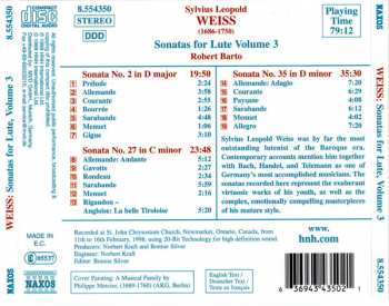 CD Sylvius Leopold Weiss: Sonatas For Lute, Volume 3, Nos. 2, 27 and 35