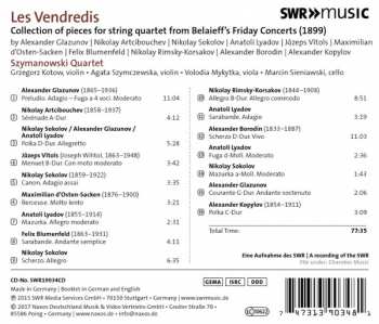 CD Nikolai Rimsky-Korsakov: Les Vendredis (Collection of Pieces For String Quartet From Belaieff's Friday Concerts)