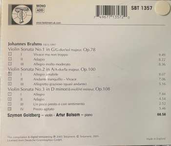 CD Johannes Brahms: Violin Sonatas