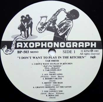 LP Tab Smith Orchestra: I Don't Want To Play In The Kitchen