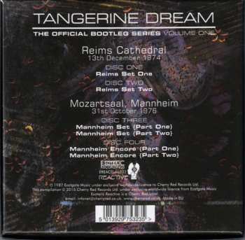 4CD/Dobozkészlet Tangerine Dream: The Official Bootleg Series Volume One