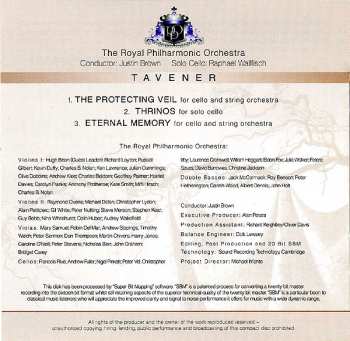CD John Tavener: The Protecting Veil / Thrinos / Eternal Memory